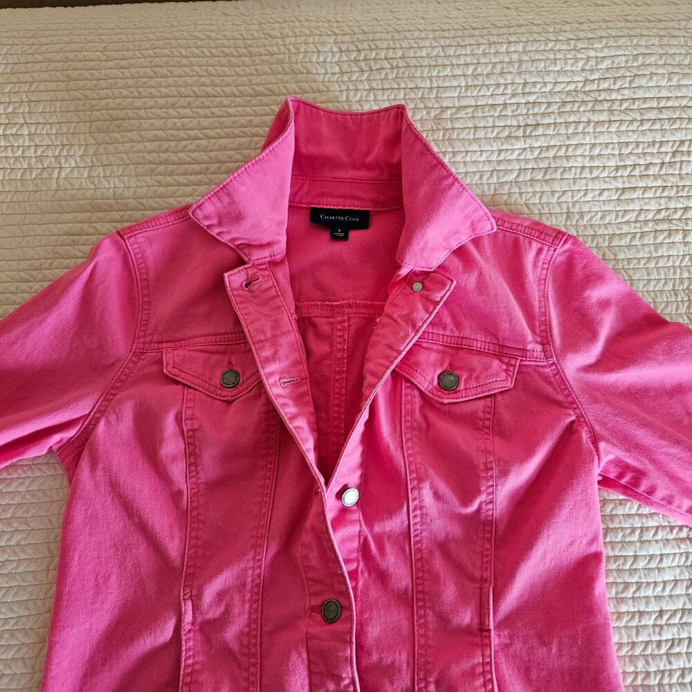 Women's Pink Jean Jacket - Size S - Picture 6 of 16